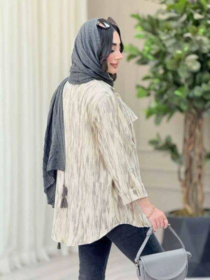 مانتو آستین پاگن سرجیب دو دکمه