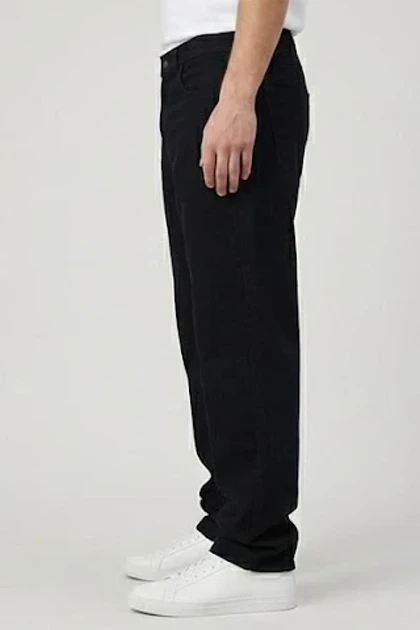 شلوار بگ مردانه جین مشکی خام شور با کیفیت بالا MB331