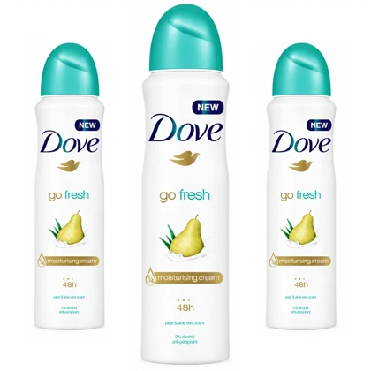 اسپری ضد تعریق زنانه داو Dove مدل Go Fresh رایحه گلابی و آلوئه ورا 48H حجم 250ml