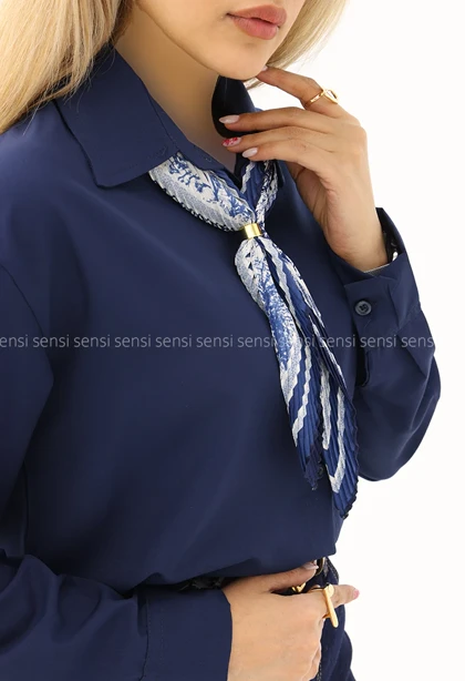 دستمال گردن طرح دار پلیسه کد1005458