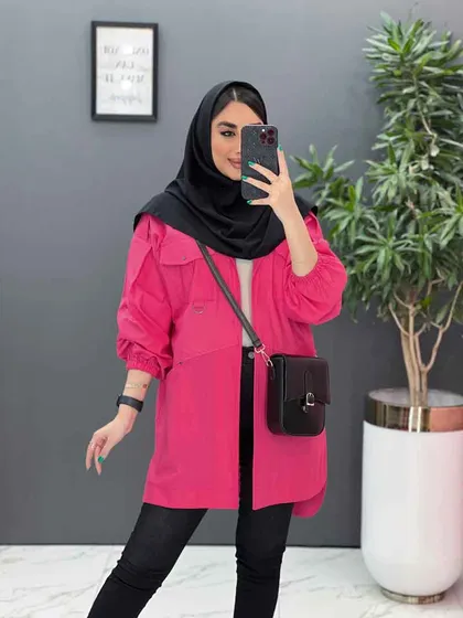 مانتو لینن آستین کش چهار جیب