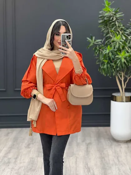 مانتو آستین کش ژیله دار