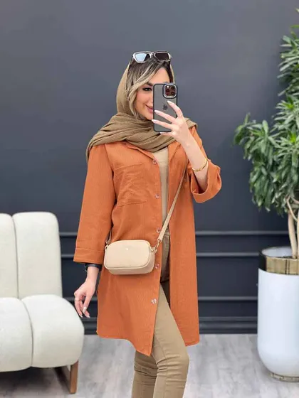 مانتو راه راه بغل سه دکمه