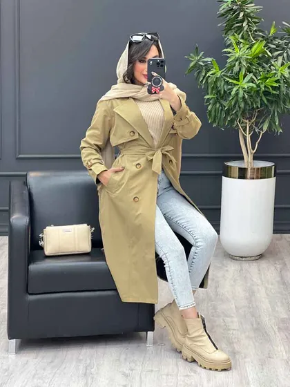 بارانی بلند ژیله دکمه