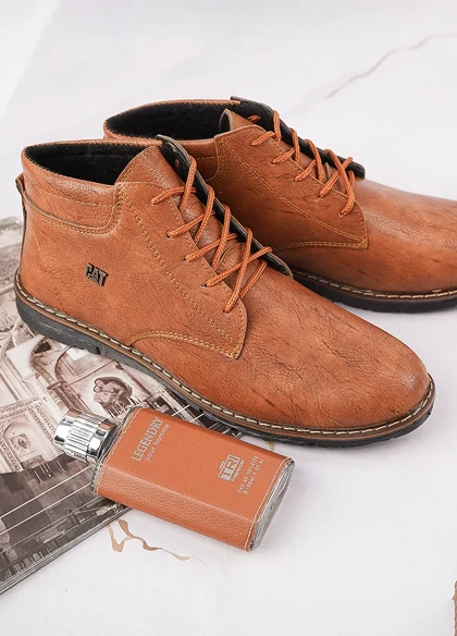 نیم بوت cat سوگو عسلی مردانه مدل keyvan ویژه