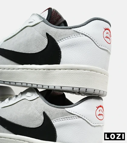 کفش کتانی مردانه سفید طوسی مشکی NIKE travis scott