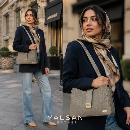 کیف دوشی زنانه چرم یلسان مدل آنجلا کد 138-MNL