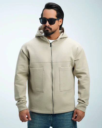 سویشرت تمام زیپ کلاه دار مردانه