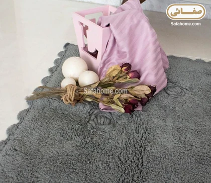 فرش فانتزی پنبه‌ای دوربافت مستطیل لاروس