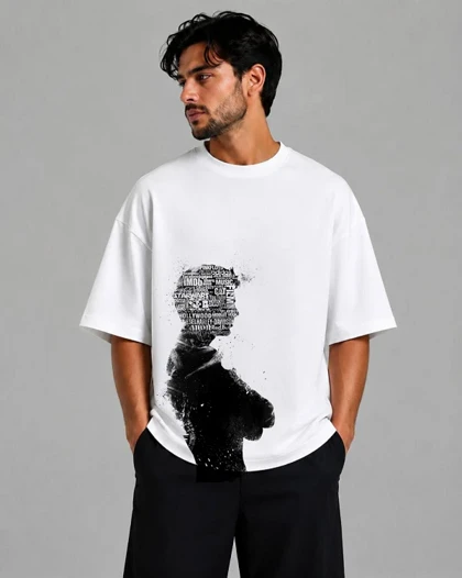 تیشرت باکسی سفید در سر من Something In My head