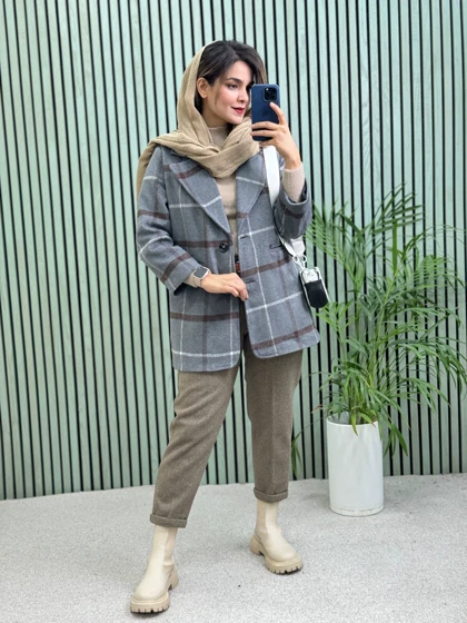 پالتو کتی آستردار پشمی