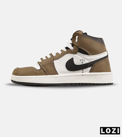 کفش کتانی ساق‌دار مردانه و زنانه سفید قهوه ای مشکی NIKE travis scott مدل 8338