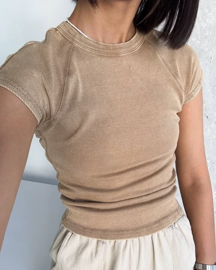 تیشرت کبریتی کرم🥜