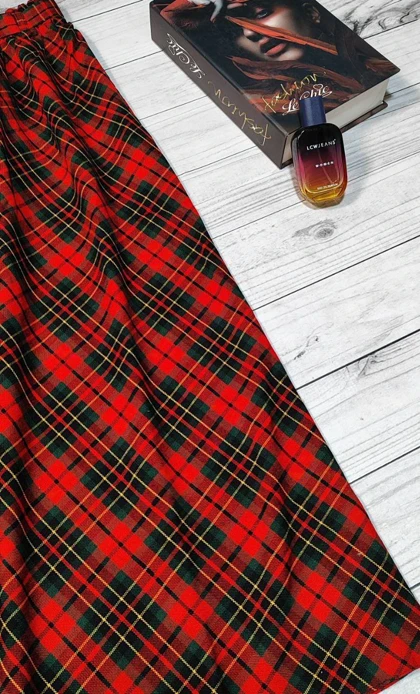 دامن چهارخونه پشمی قد 90 کد 50138