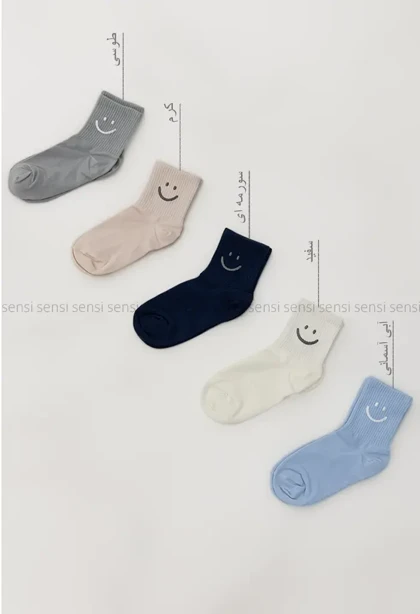 جوراب Smile نیم ساق پنبه کد1004980