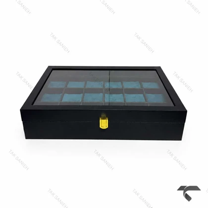 جعبه 18تایی ساعت مچی با بالشتک سبز Watches-Box-18-10667-U