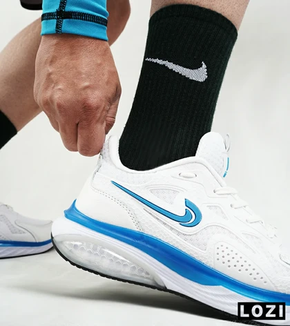 کفش کتانی مردانه سفید آبی Nike air max pluse