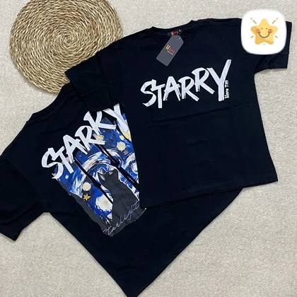 تیشرت مشکی پسرانه STARRY پنبه 7 تا 12 سال