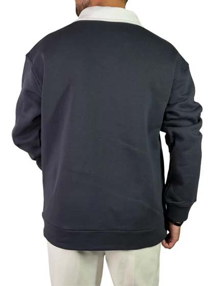 پلیور دورس مردانه سه نخ مدل یقه کوبا مونترال رنگ خاکستری کد 0339