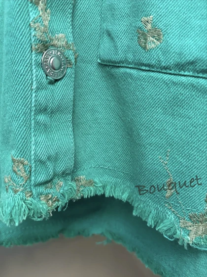 کت کراپ زارا سبز گلدوزی