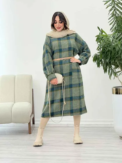 پیراهن چهارخونه تک جیب