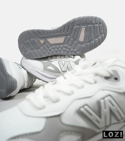 کفش کتانی مردانه سفید طوسی NEW BALANCE yg niubailun