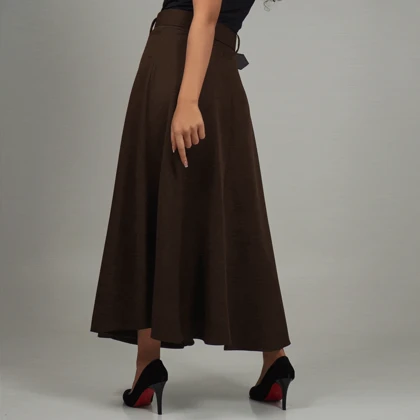 دامن کرپ کمربندار