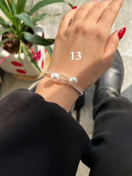 دستبند 14 مدل مختلف جواهری مرواریدی