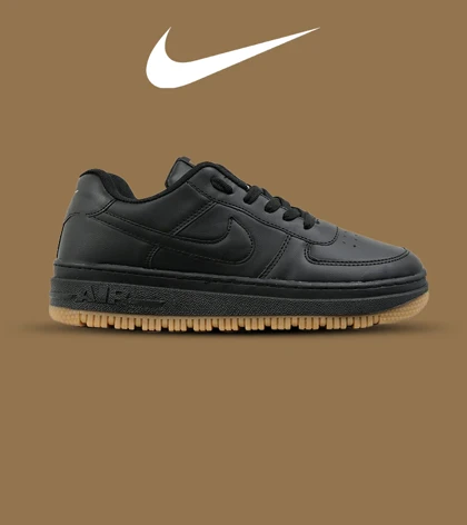 کفش کتانی مردانه و زنانه مشکی کرم نایک NIKE AIR FORCE مدل 2140