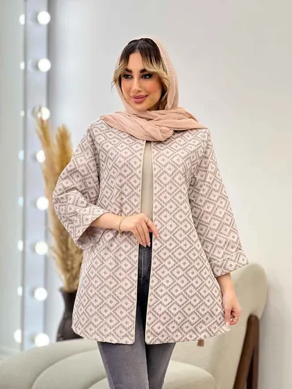 مانتو ژاکارد طرح لوزی
