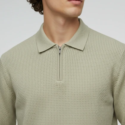 بافت نیم زیپ یقه طرح راه (3066) SOLD OUT