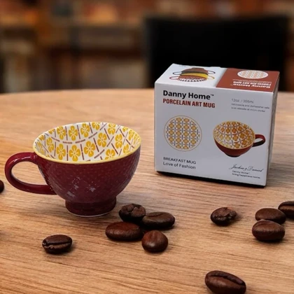 فنجان لته خوری طرح دار رنگی دنی هوم / BA58