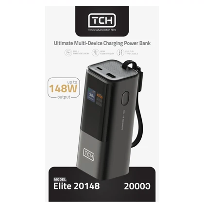 پاور بانک تی سی اچ TCH مدل Elite 20148 ظرفیت 20000 میلی آمپر 148 وات
