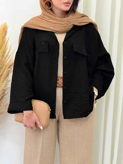 مانتو سر جیب نما آستین پاکتی