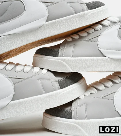 کفش نایک مردانه و زنانه طوسی سفید Nike Blazer Low 77 Jumbo