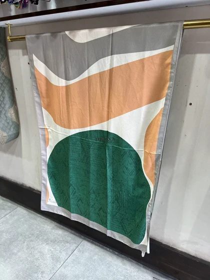 شال سبز کرم نخی جناقی