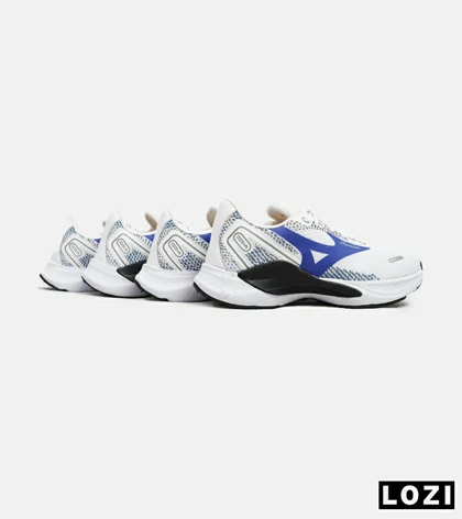 کفش کتانی مردانه سفید آبی MIZUNO wave rider 24