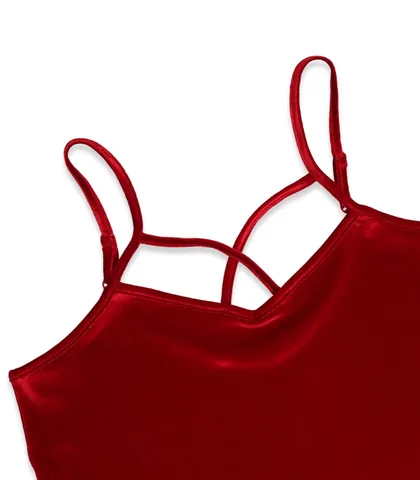 ست تاپ و شورتک مخمل Neev نیو کد 4605 قرمز Red
