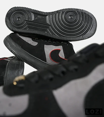 کفش مردانه و زنانه مشکی طوسی قرمز NIKE AIR FORCE مدل 7443