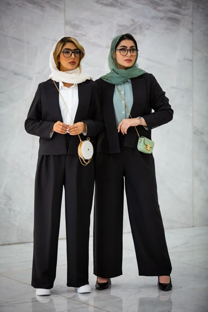 مانتو شلوار یقه e شالدار