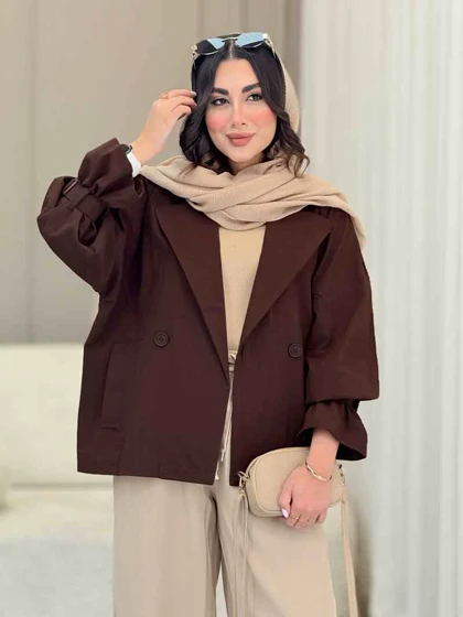 مانتو جیب نما سرشانه پاگن