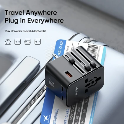 تبدیل پریز و شارژر دیواری مسافرتی USB و تایپ‌سی 25 وات مک‌دودو CP-3260 با کابل تایپ‌سی به تایپ‌سی