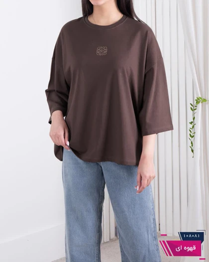 تیشرت دخترونه باکسی گلدوزی LOEWE