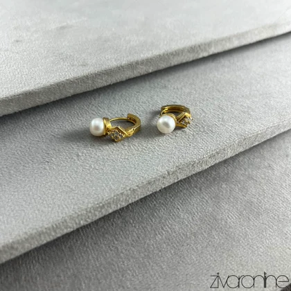 گوشواره زنانه حلقه‌ای مرواریدی 20432