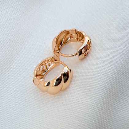 گوشواره حلقه‌ای بافت پیچی ژوپینگ