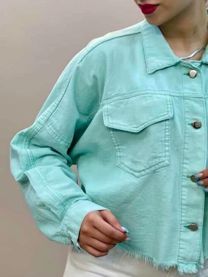 کراپ کت جین رنگی آمسو