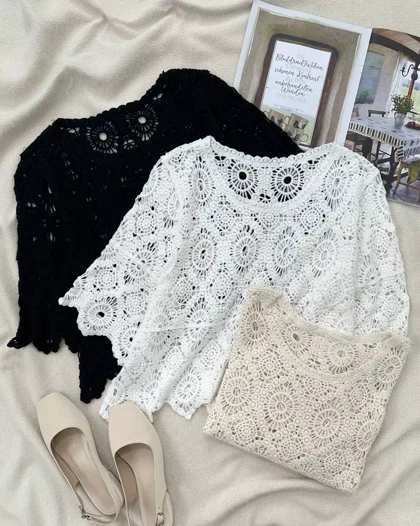 شومیز قلاب بافی مدل 5 کد 5437