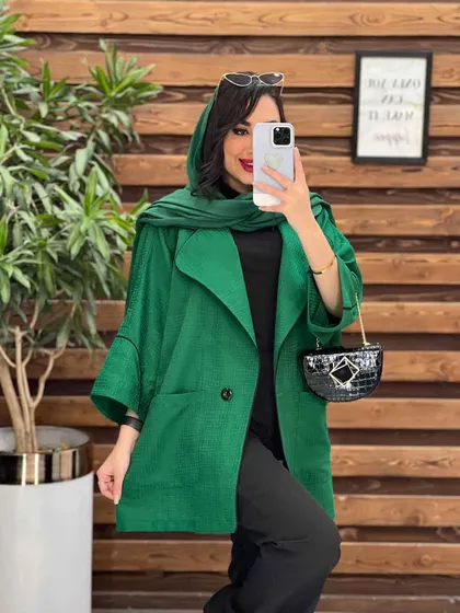 مانتو ژاکارد لمه مغزی دوزی