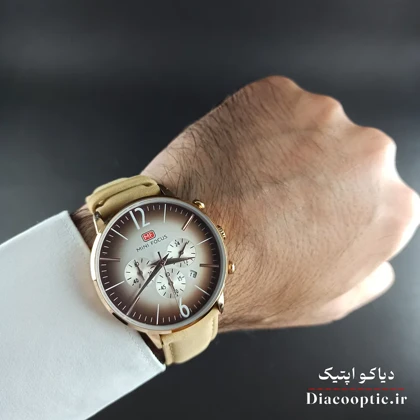 ساعت مچی مردانه اورجینال موتور ژاپن برند مینی فوکوس سه موتور مدل Mf0114G.02 بند چرم