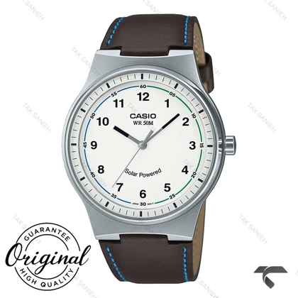 ساعت کاسیو MTP-RS105L-7BV مردانه سولار بند چرم قهوه ای Casio-10393-G